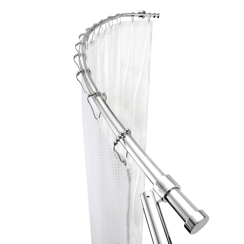 Croydex Luxury 78.5" Adjustable Curved Fixed Shower Curtain Rod